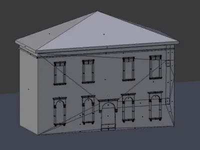 Low Poly Apartment Building Venice 001 3D Model Low-poly 3D model