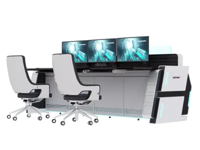 Control Room Desk 07 3D model