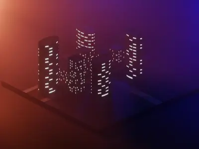 borough city at night Free 3D model