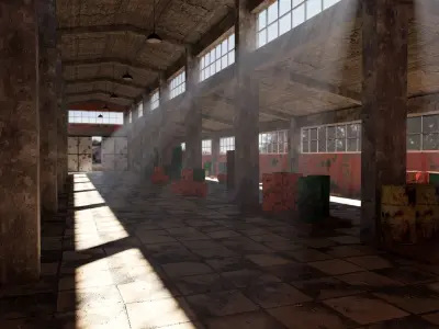 ABANDONED WAREHOUSE 3 Low-poly 3D model