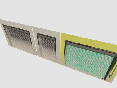 rolling shutter door shop front 4k pbr textures Low-poly 3D model
