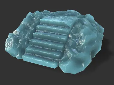 stairs stone 11 Low-poly 3D model