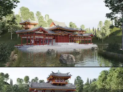 Byodo-In Japanese Temple 3D model