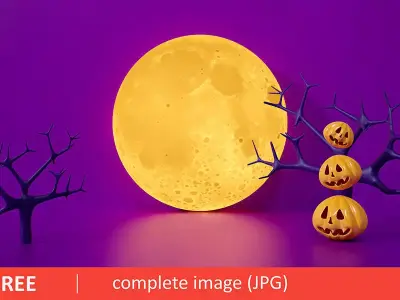 Halloween Pumpkin Set 3D model 3D model