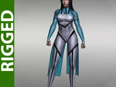 Aero 3d model Rigged Low-poly 3D model