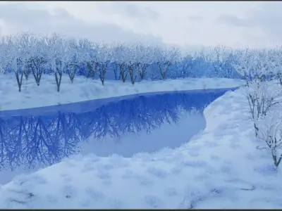 Winter forest  3D model