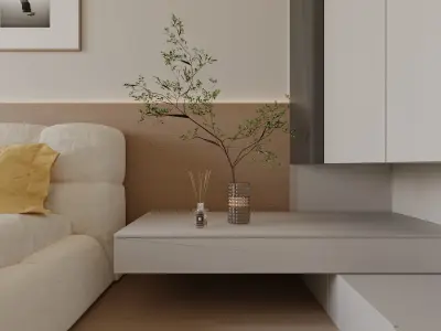 modern bedroom 3D model 3D model