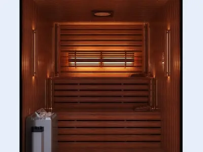 Sauna infrared Low-poly 3D model