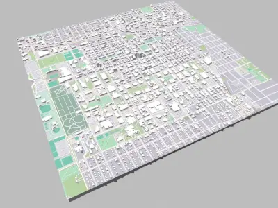 Cityscape Champain Illinois United States  3D model