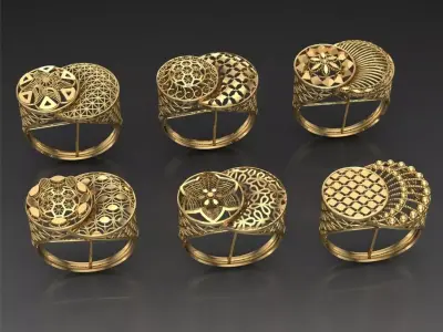 Royal Turkish Ring Collection  Exclusive STL Jewelry Models 3D print model