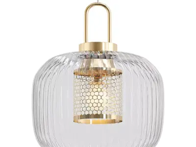 FRIST clear glass pendant light with gold finish 3D model