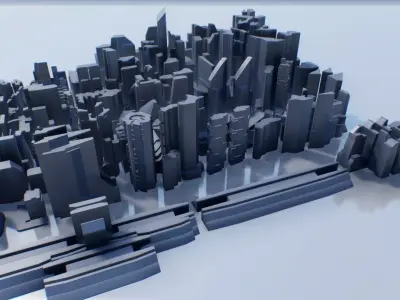 futuristic architecture set - 29 3D model