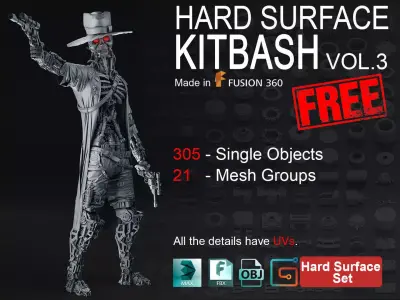 Hard Surface KitBash Volume 3 3D model