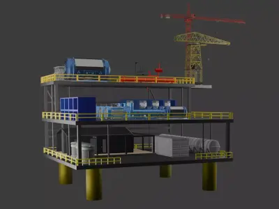 Oil rig  3D model Low-poly  Free low-poly 3D model purchase