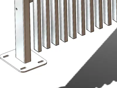 Steel pipe railing 3D model