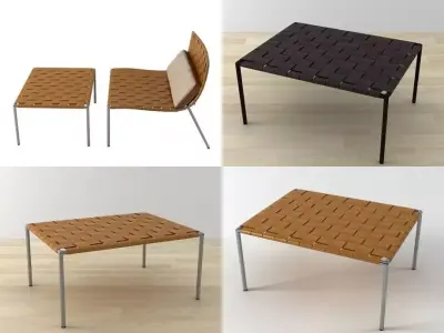 Klasen set of chairs and table 3D model
