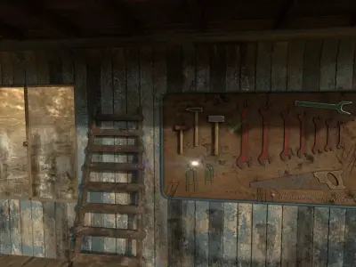 Rusted old workbench 3D model