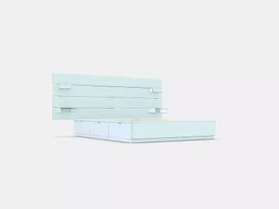 NORDLI Bed frame w storage and headboard Low-poly 3D model