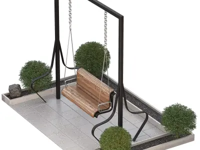 Garden Swing 04 3D model