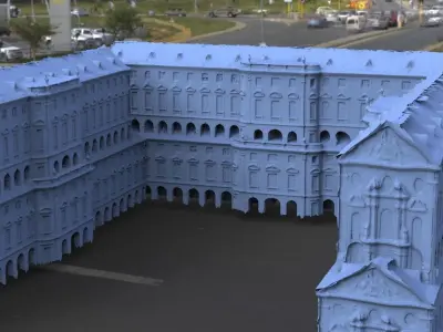 Venetian Stone courtyard architecture 3D full model 3D model