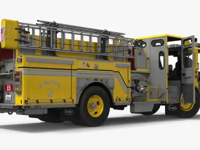  MFD Engine 2 Fire Rescue Vehicle Yellow Rigged 