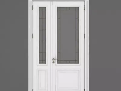 Door with glass 3D model