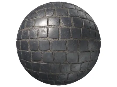 Black cobblestone pavement texture Texture