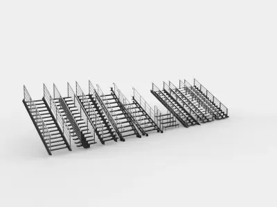 Metal Staircase set 3D model