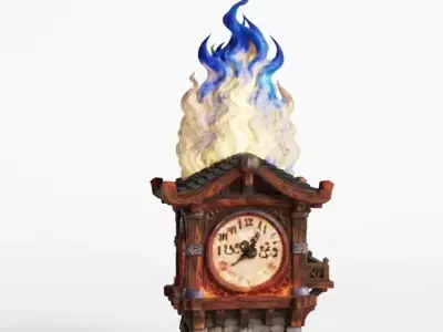 Eternal Flame Chrono-Tower 3D Model Low-poly 3D model