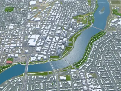 Saskatoon Canada Low-poly 3D model