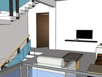 House with two floors fully furnished 3D model