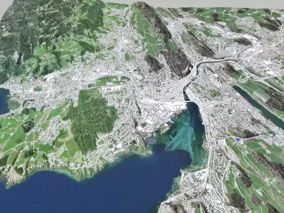 Cityscape  Lucerne Switzerland 3D model