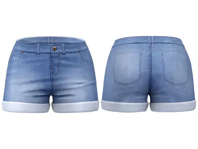 Summer Street Fashion Outfit Bag Hat Tshirt Necklace Shorts Low-poly 3D model