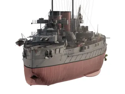 WW1 GERMAN MARINE BATTLE CRUISER 3D model