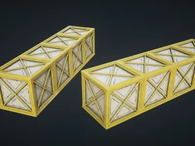 Mars Kitbash - Metal Containers Low-poly 3D model