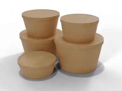 Paper Soup Cups Mockup 3D Model Pack