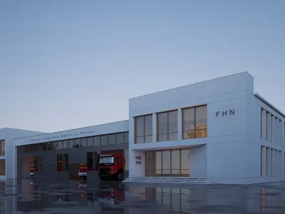 fire station Low-poly 3D model