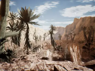 Western Plants 19 Assets Low-poly 3D model