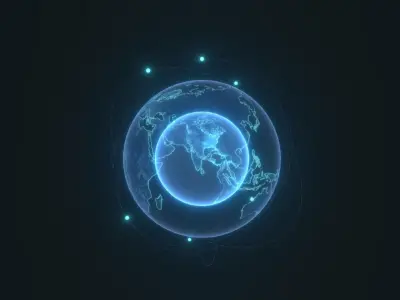 Animated Hologram Planet Earth No 7 Sci-Fi 3D Model 4k Textures Low-poly 3D model