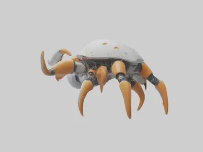 Robot version of a starfish model Low-poly 3D model