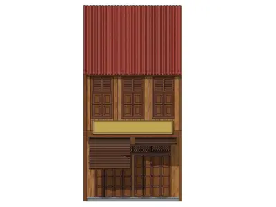 Malaysia Shophouse 1690 3D model