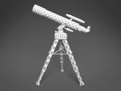 Telescope on tripod Low-poly 3D model