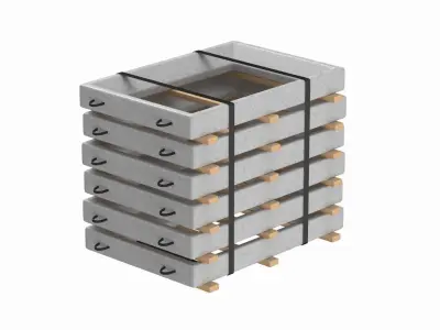 Stack Of Concrete Window Panels 3D model