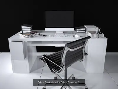Office Desk - Interior Office Furniture vol 02 3D Model Pack