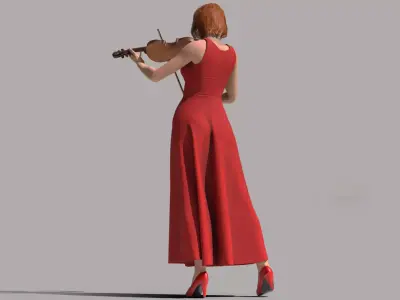 Violinist Low-poly 3D model