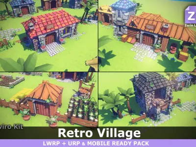 EnviroKit - THE VILLAGE - Retro Lowpoly Low-poly 3D model