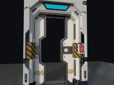 sci-fi door Low-poly 3D model