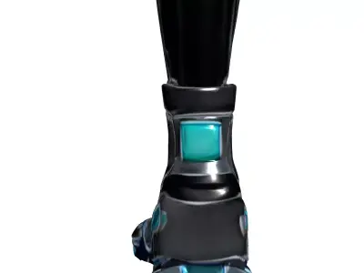 Futuristic SciFi Metallic Boot Armor Low-poly 3D model
