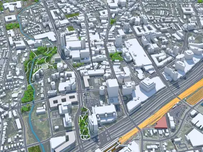 Stamford Connecticut USA Low-poly 3D model