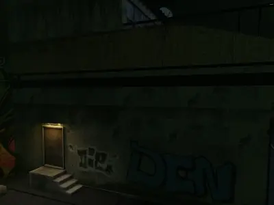 Game Ready Building with assets Low-poly 3D model